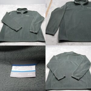 Columbia Sweatshirt Mens XXL Green Soft‎ Fleece 1/2 Zip Steen Mountain Hiking